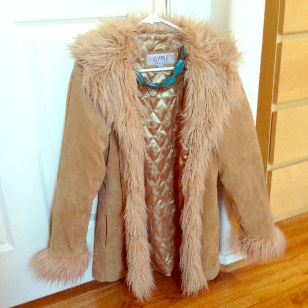 Wilson's Leather Faux Fur Trimmed Coat